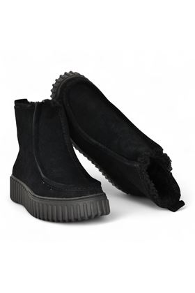 Tronchetto donna in camoscio colore nero, CLARKS | TORHILL COZY-LIGHT TAN WLINED